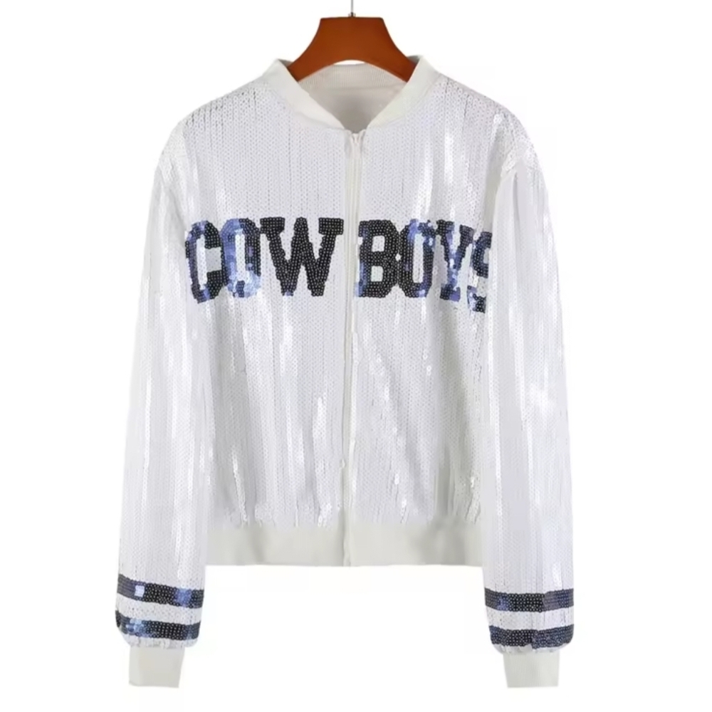 Dallas Cowboys Sequined Zip Up Jacket